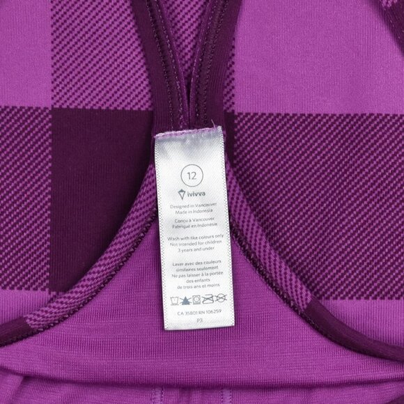 Ivivva Racerback Plaid Tank Top 12 - Picture 2 of 4